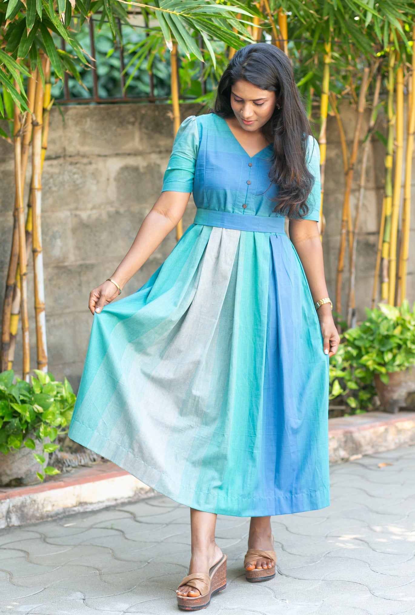 Ocean Bloom Maternity Feeding Dress