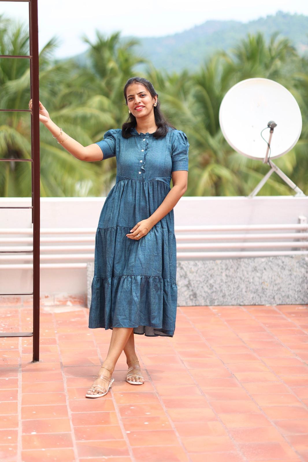 Its Not Denim Maternity Feeding Dress L / Frock 46 inches