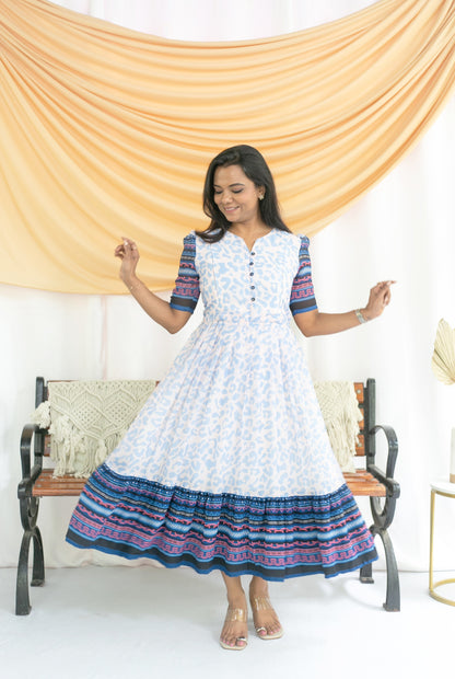 Blue-ti-ful Maternity Feeding Dress