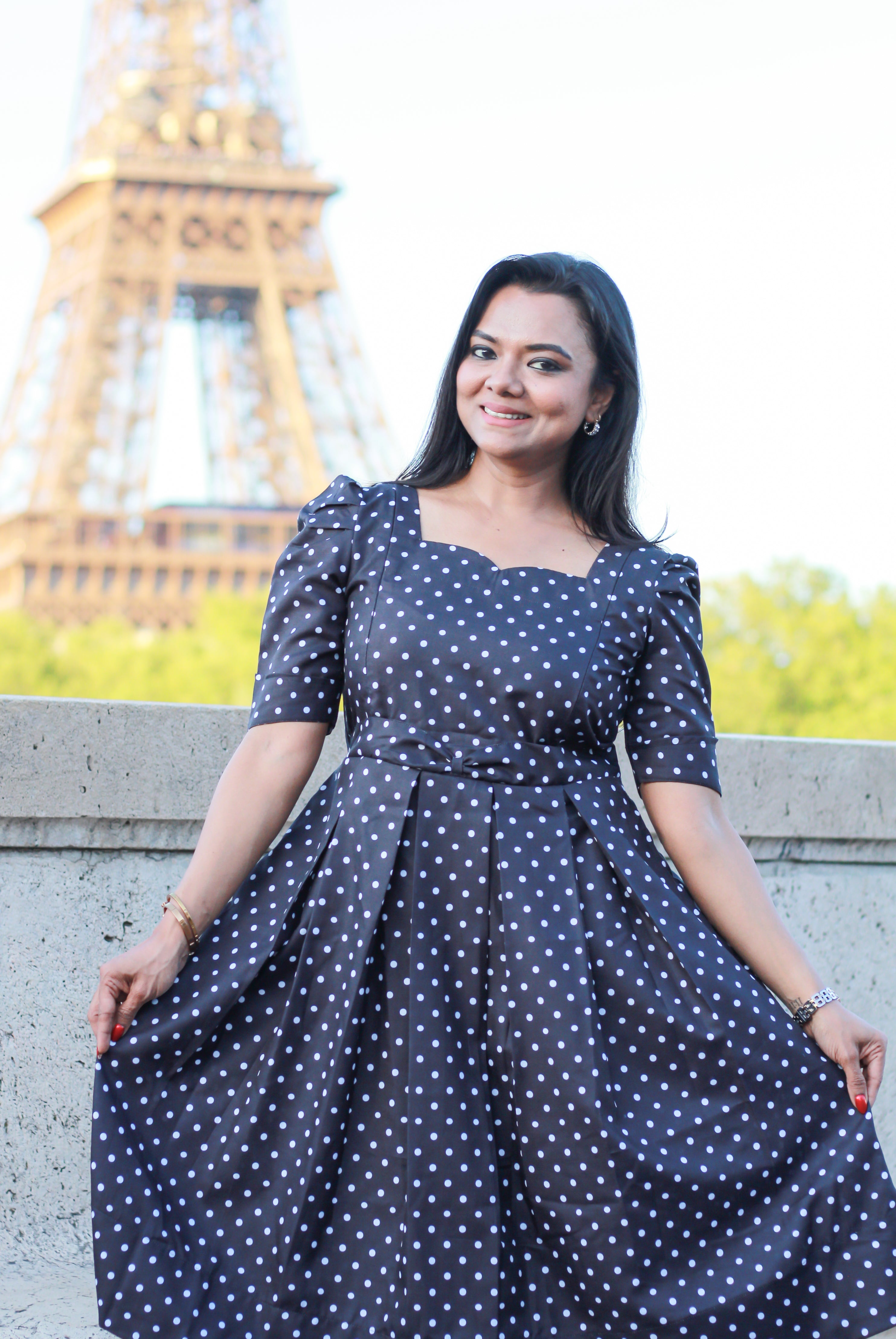 Prettiest polka Maternity Feeding Dress