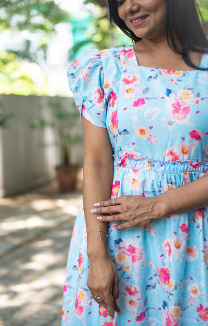Dreamy Floral Maternity Feeding Dress