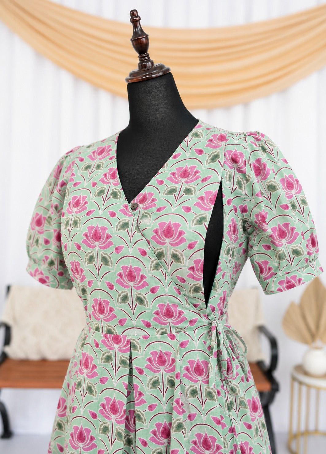 Pink petals maternity Feeding Dress