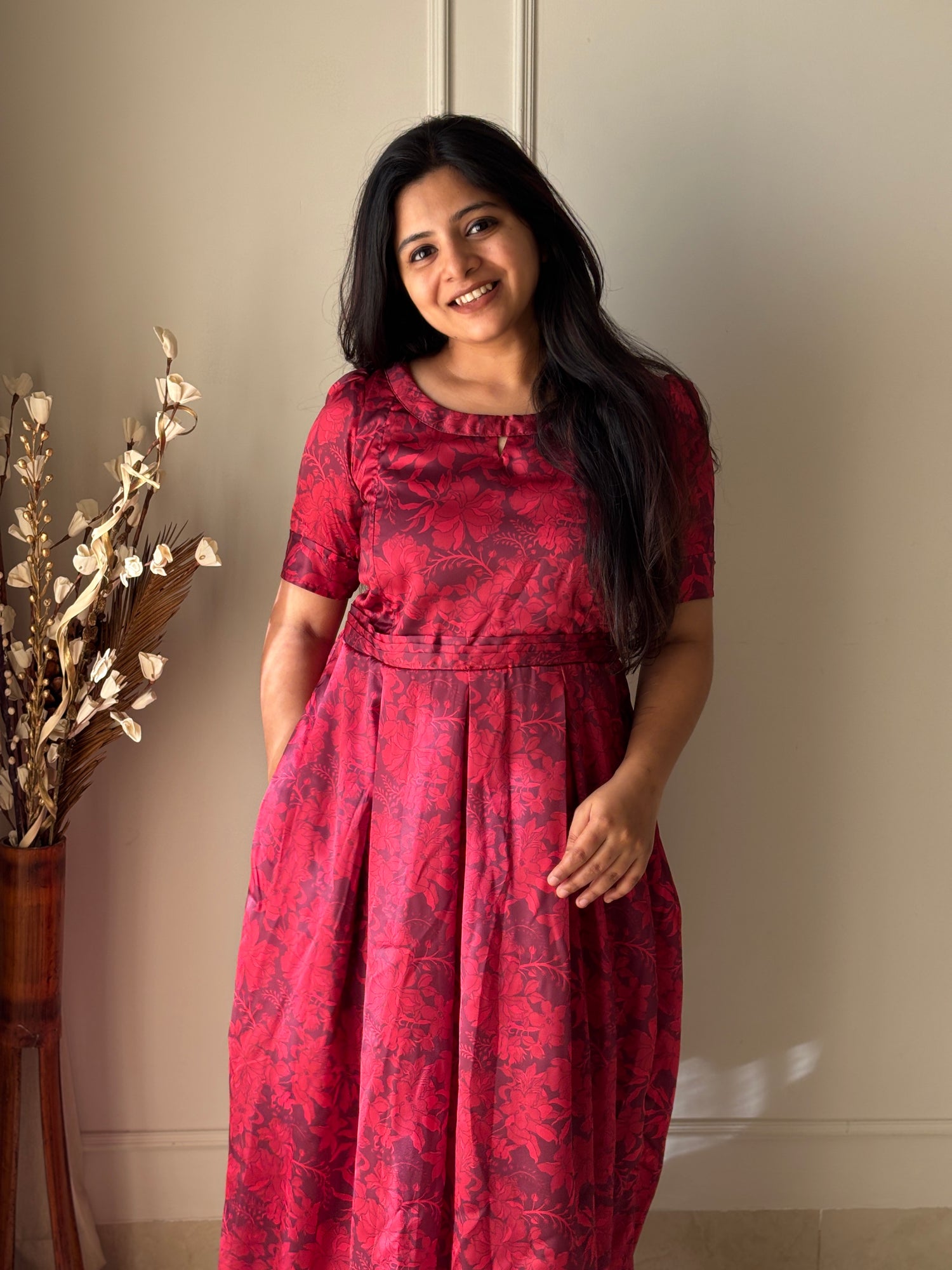Red Amore Maternity Feeding Dress
