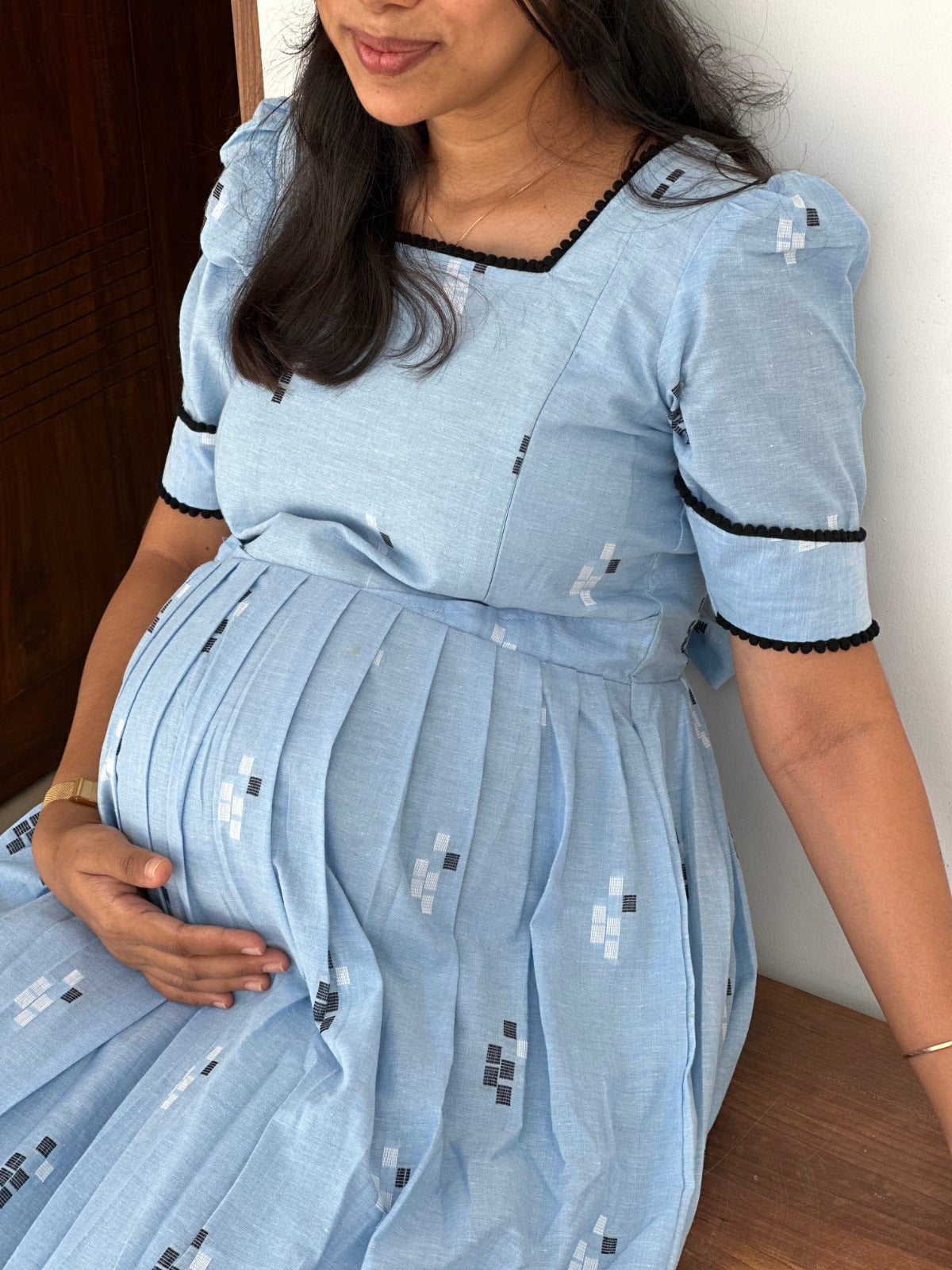 Cloud Berry Maternity Feeding Dress