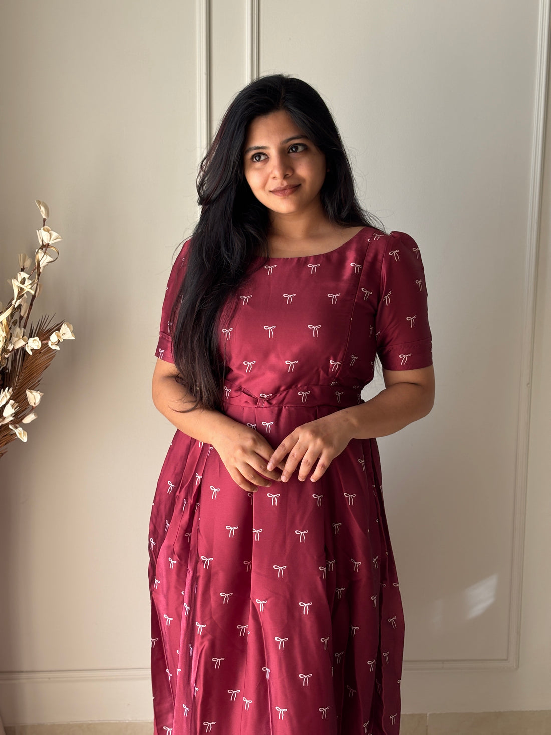 Pretty Bow Maternity Feeding Dress