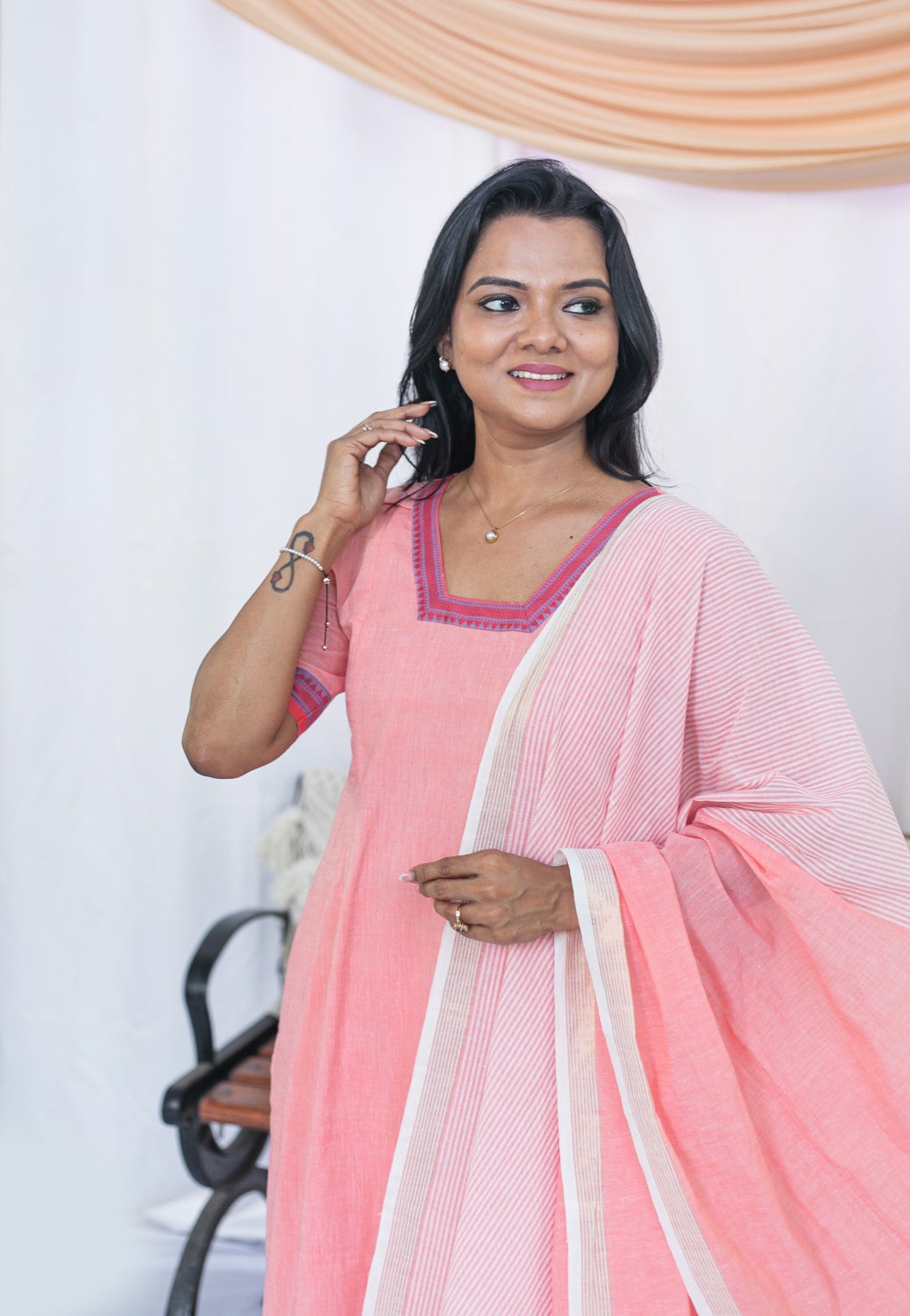 Peach Ice Maternity Feeding Salwar