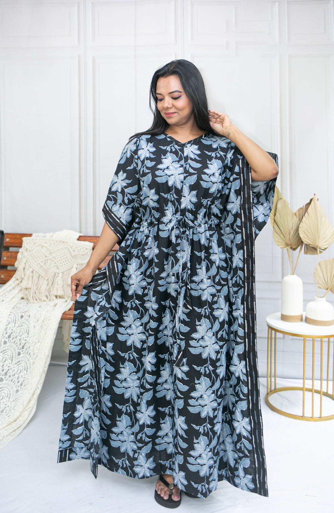 Blue Fern Feeding Kaftan