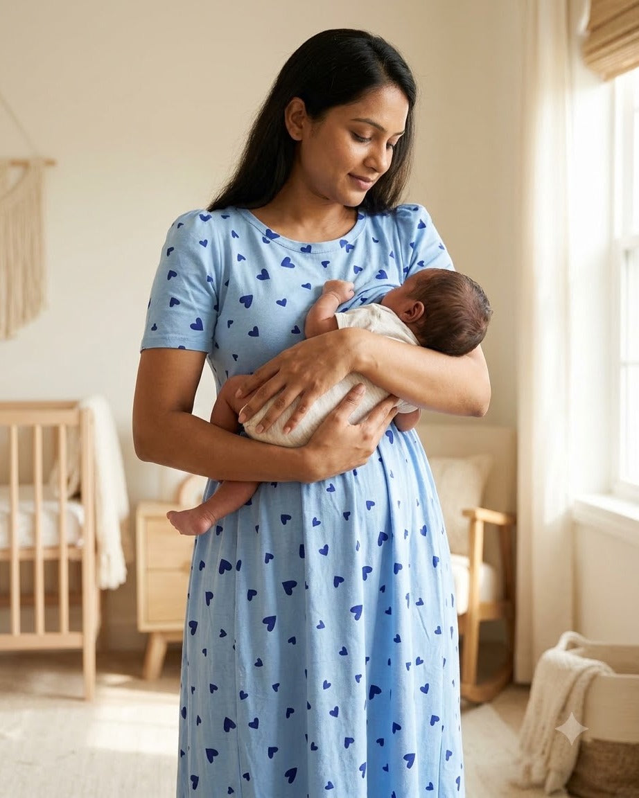 Hearty Blue Zipless Feeding maxi