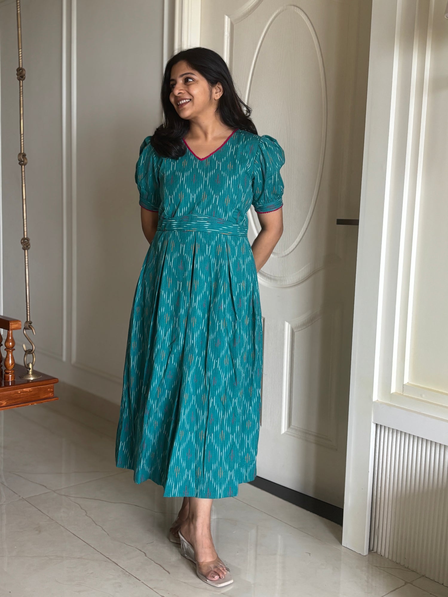 Turquoise Sea Maternity Feeding Dress