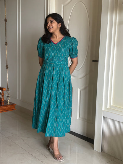 Turquoise Sea Maternity Feeding Dress