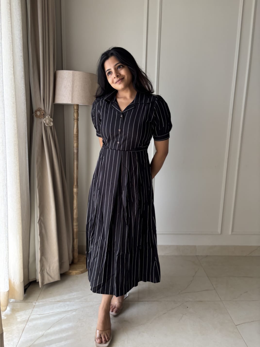Black Coffee Maternity Feeding Dress