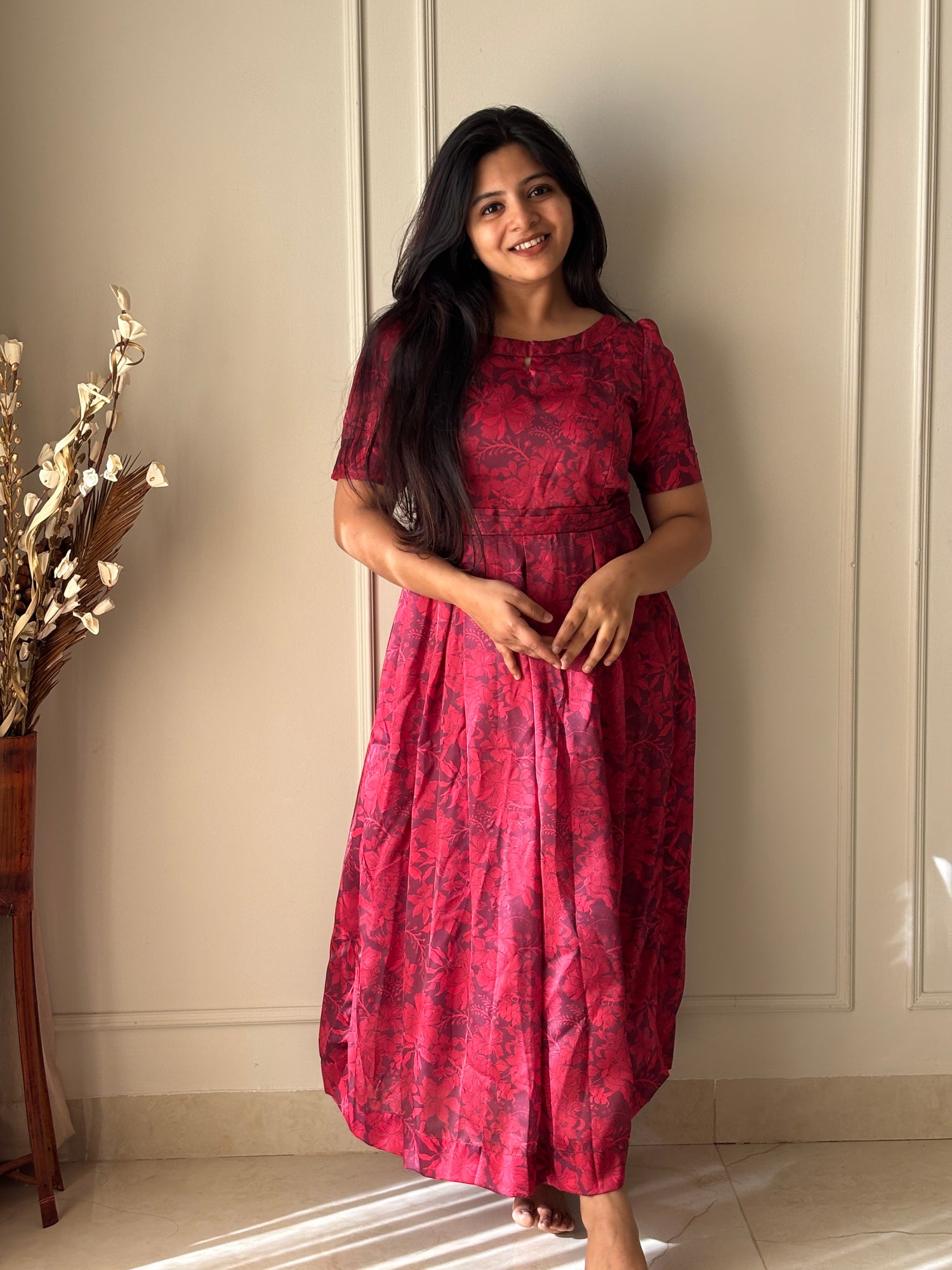 Red Amore Maternity Feeding Dress