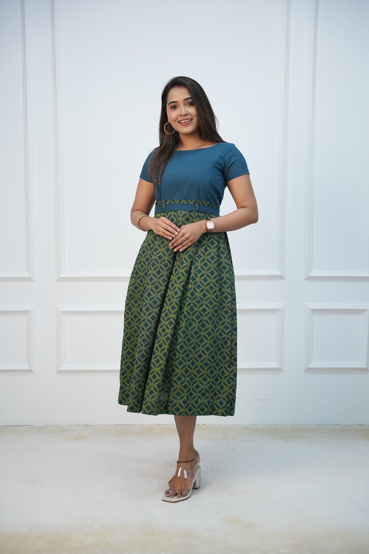 Green Vibe Maternity Feeding Dress