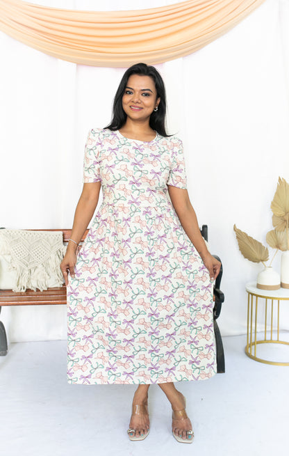 Pastel Bow Zipless Feeding Dress