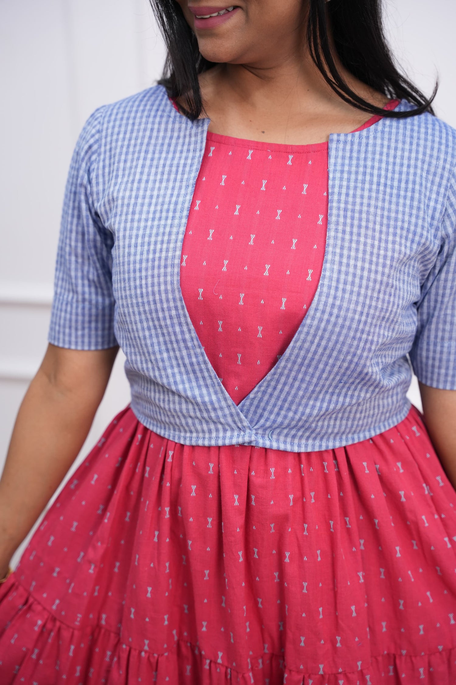 Checks &amp; Charms Maternity Feeding Dress