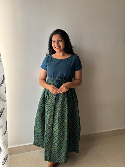 Green Vibe Maternity Feeding Dress