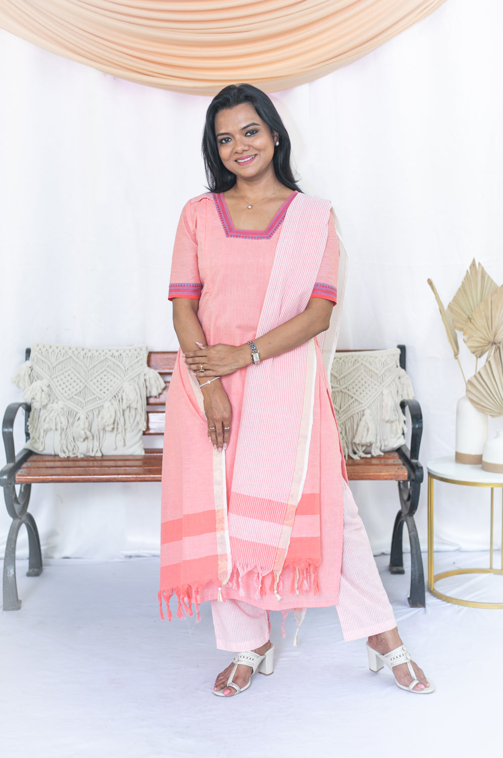 Peach Ice Maternity Feeding Salwar
