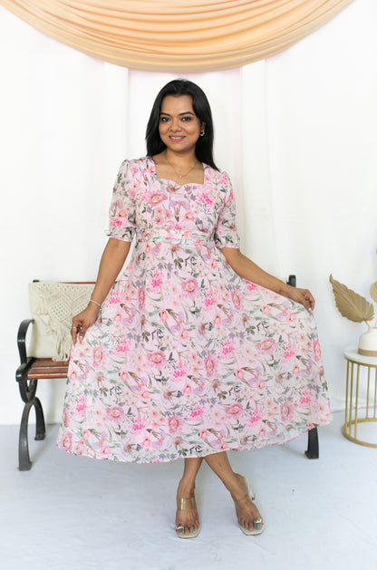 Flying kiss maternity feeding dress