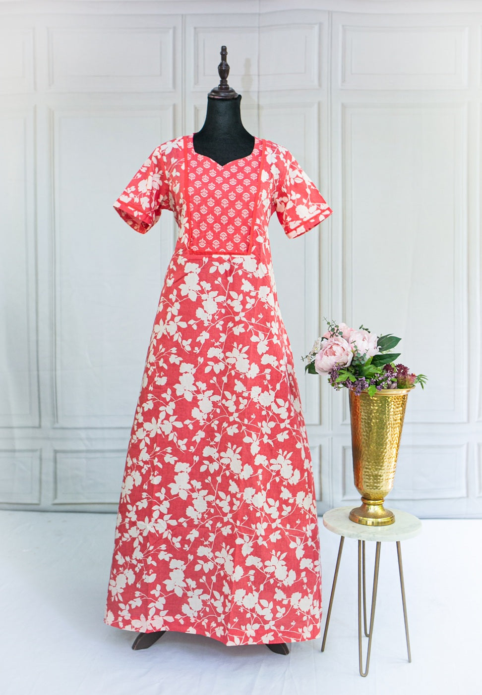 Peach Wind Night gown Side Zips