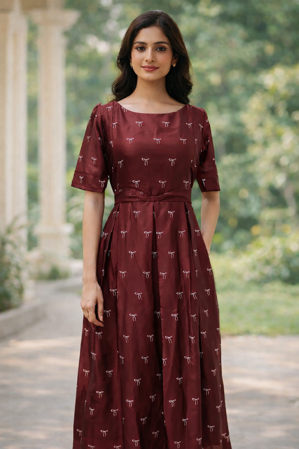 Pretty Bow Maternity Feeding Dress