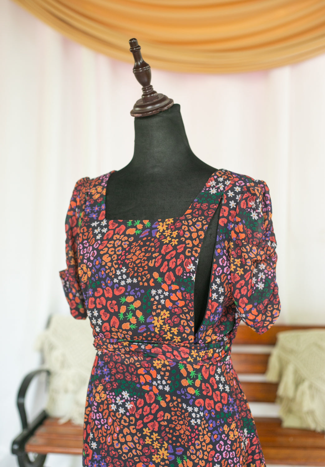 Colourfully Black Feeding dress