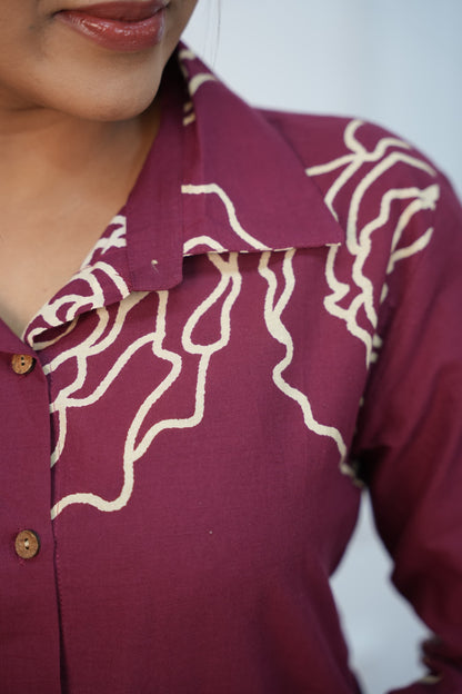 Maroon Rosette Feeding Co-ord