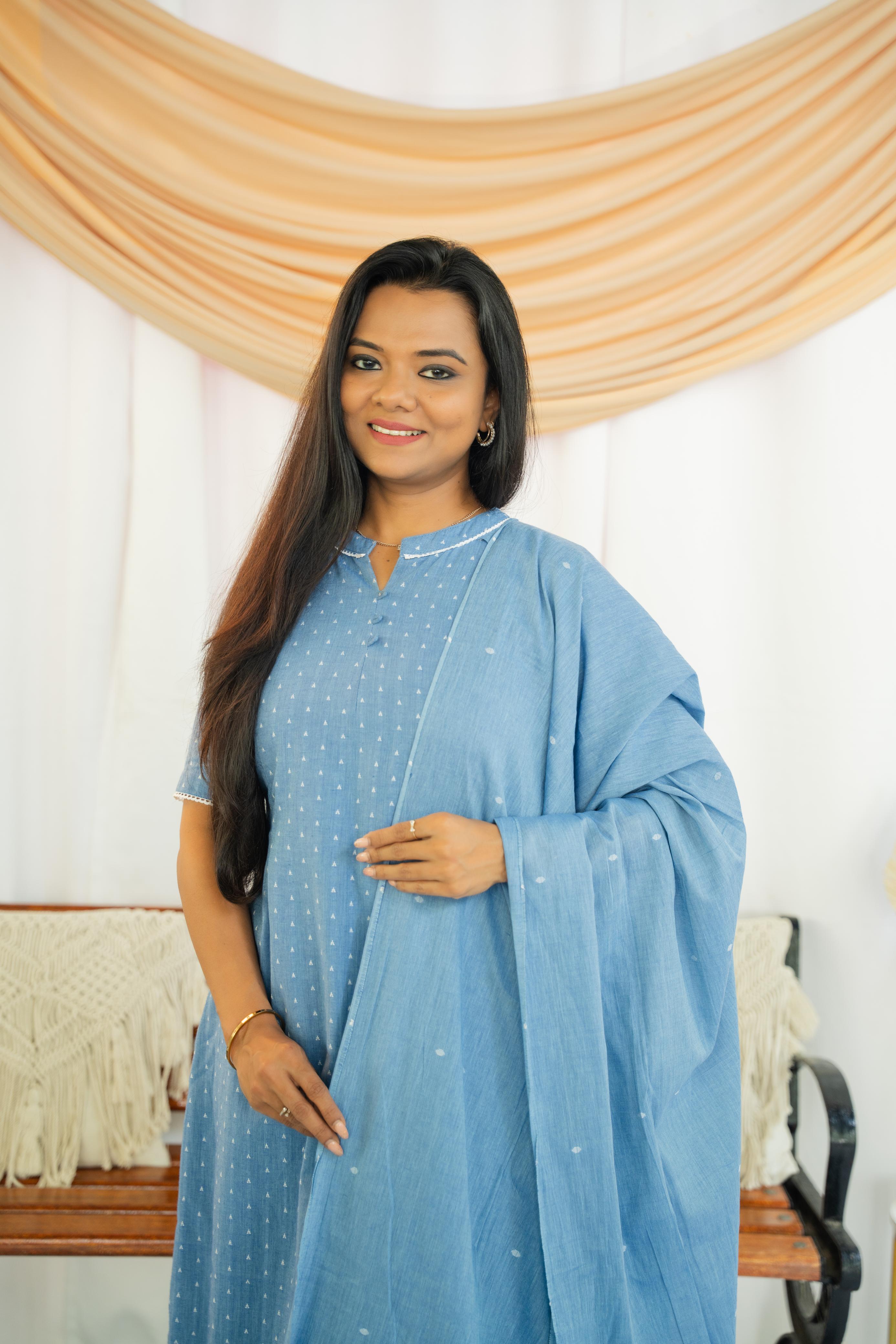 Paint me blue Maternity Feeding Salwar set