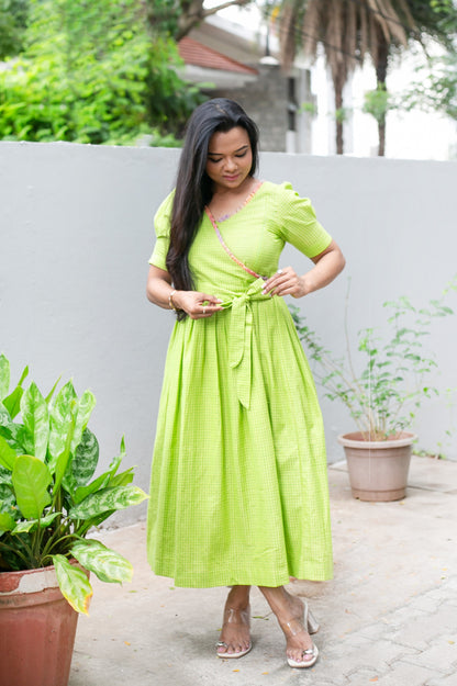 Lime Pop Maternity Feeding Dress