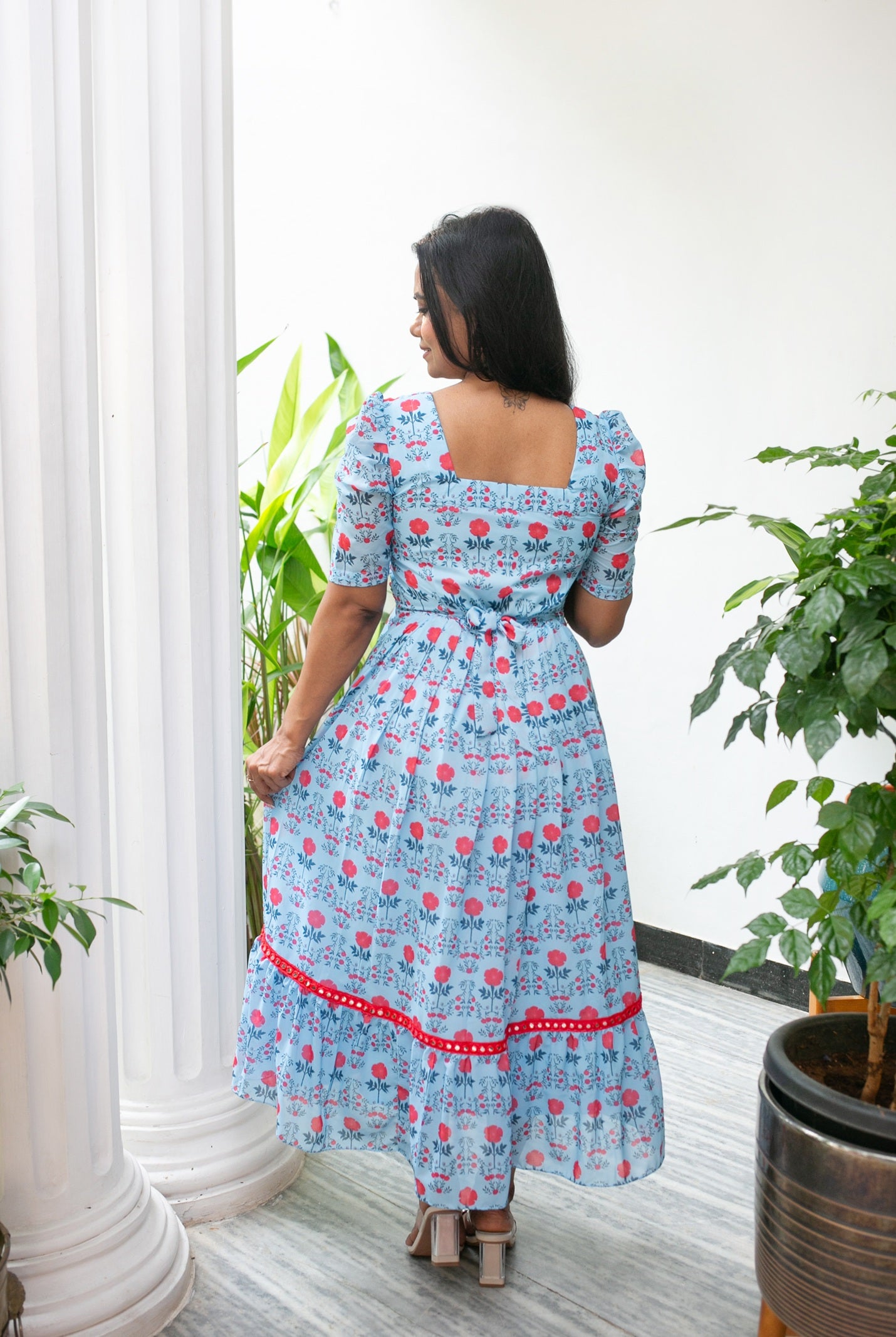 Roses on my Blue Sky Maternity Feeding Dress