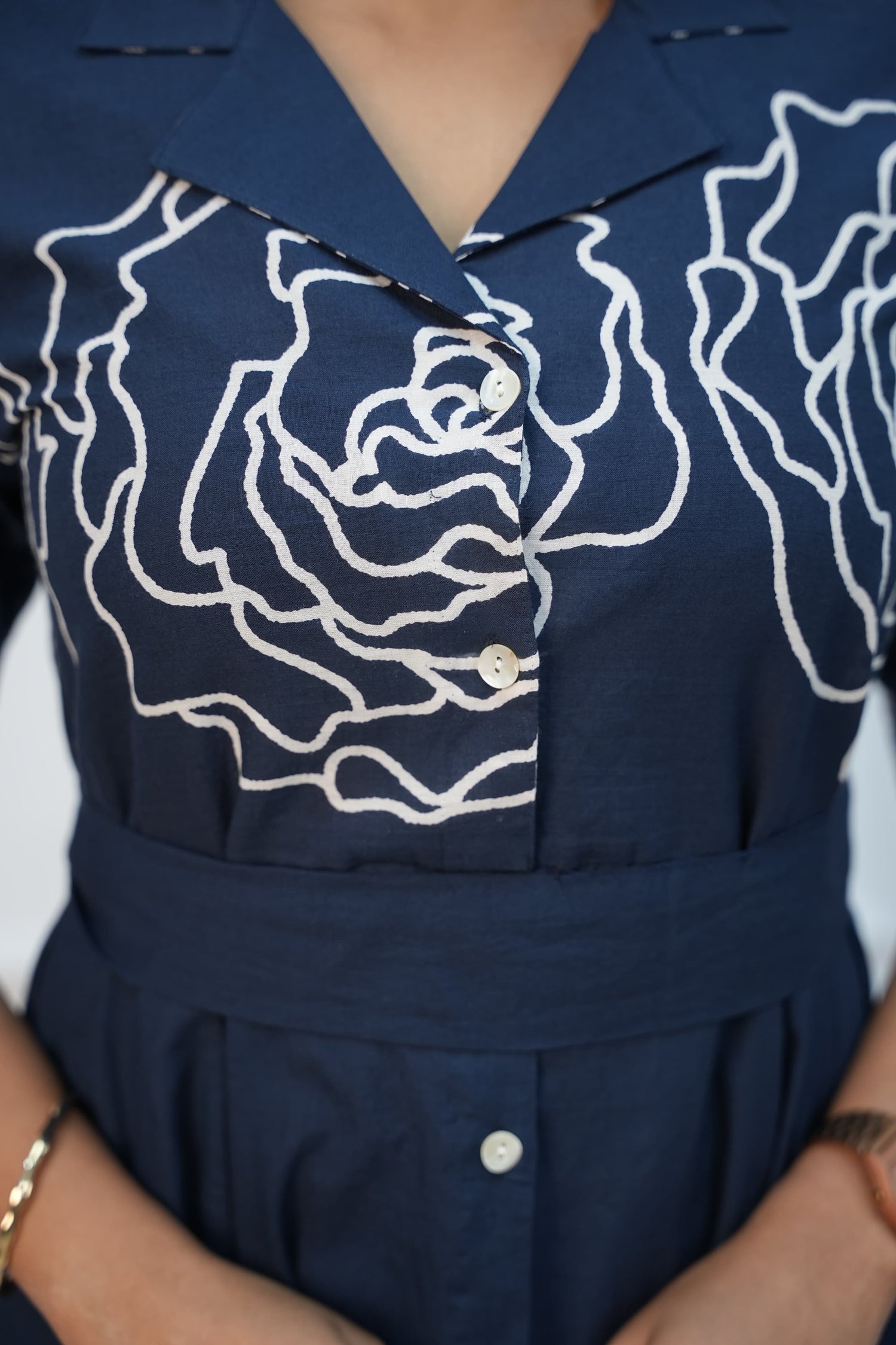 Navy Charm Maternity Feeding Frock