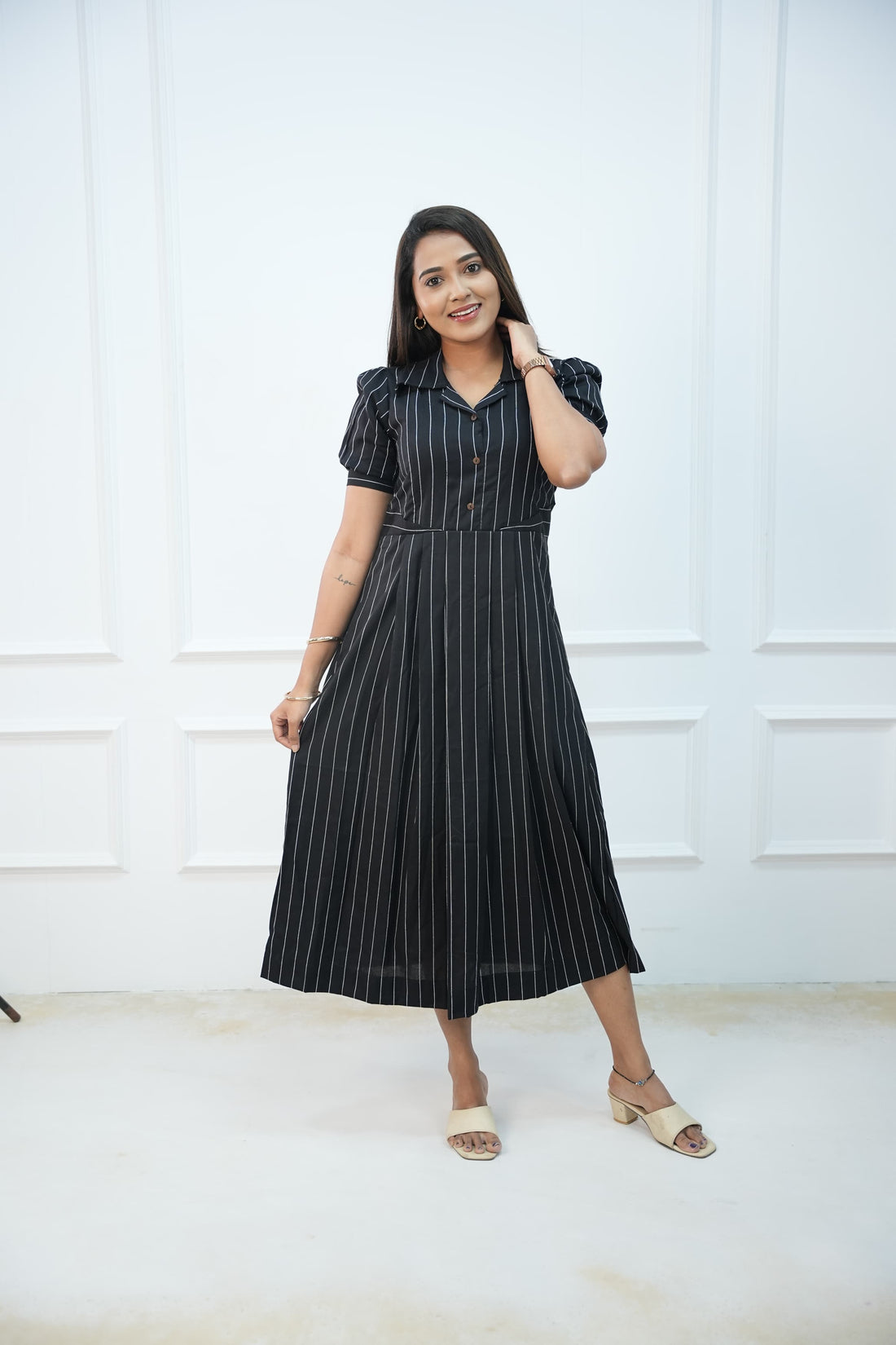 Black Coffee Maternity Feeding Dress