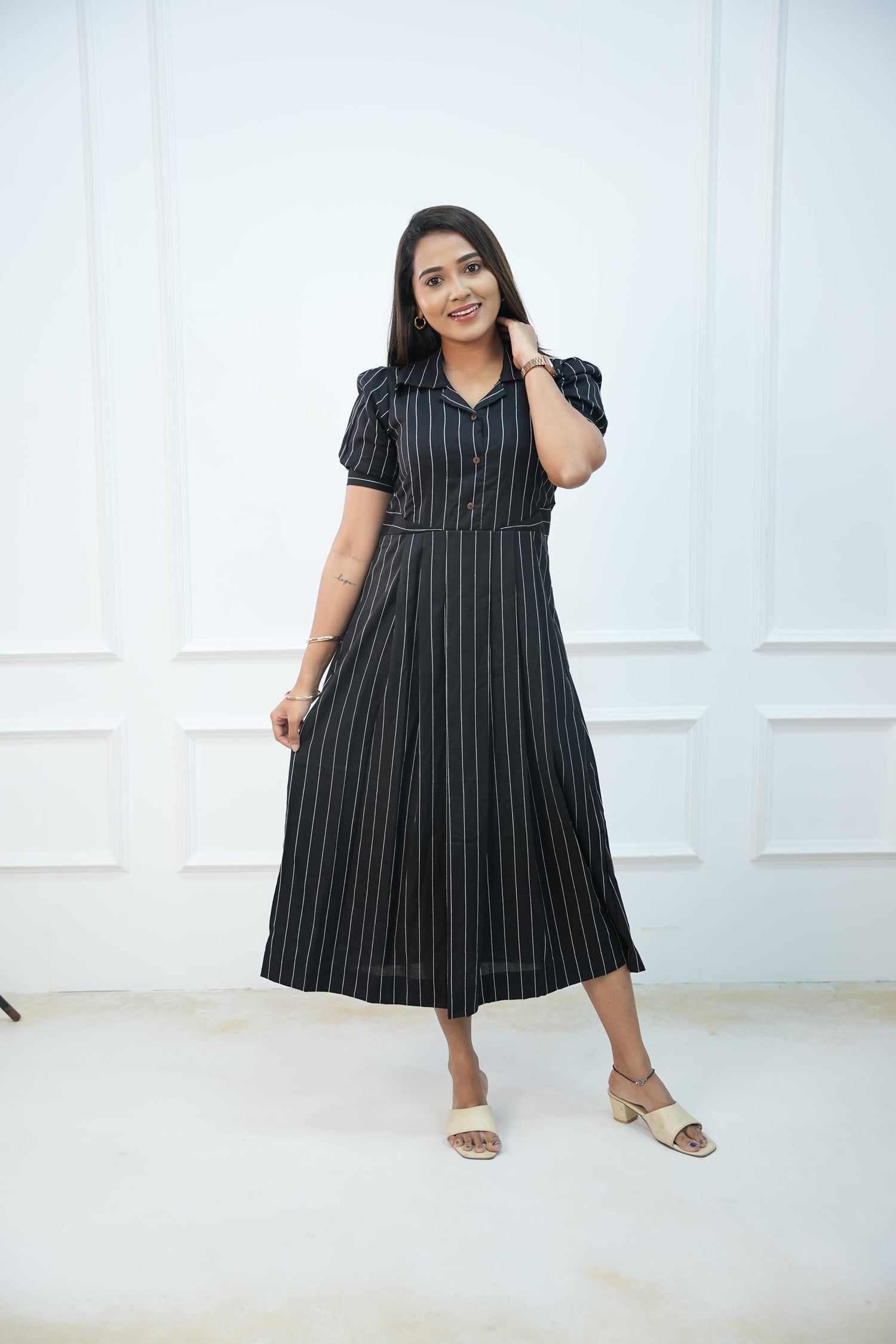 Black Coffee Maternity Feeding Dress