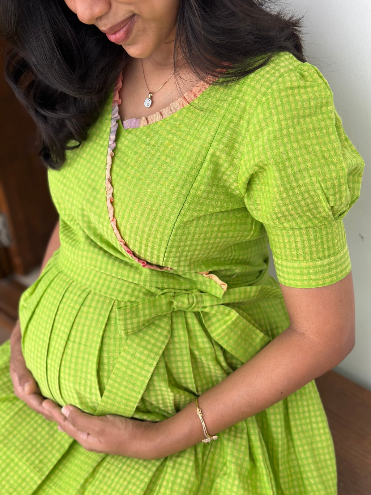 Lime Pop Maternity Feeding Dress