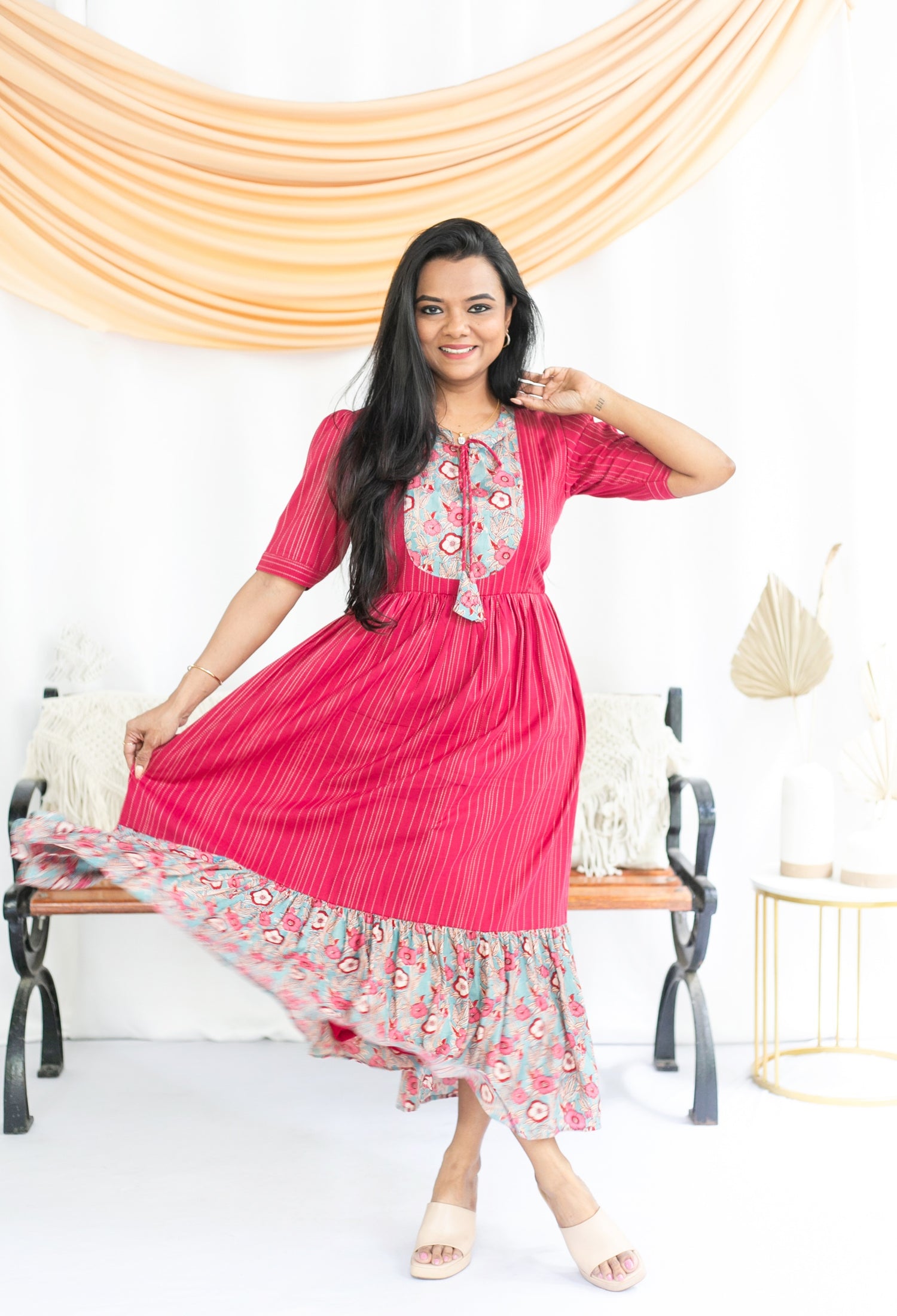 Pretty Pink Maternity Feeding Dress