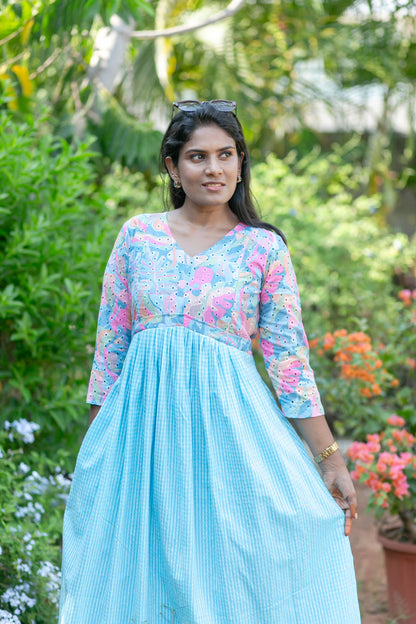 Sea Bloom Maternity Feeding Dress