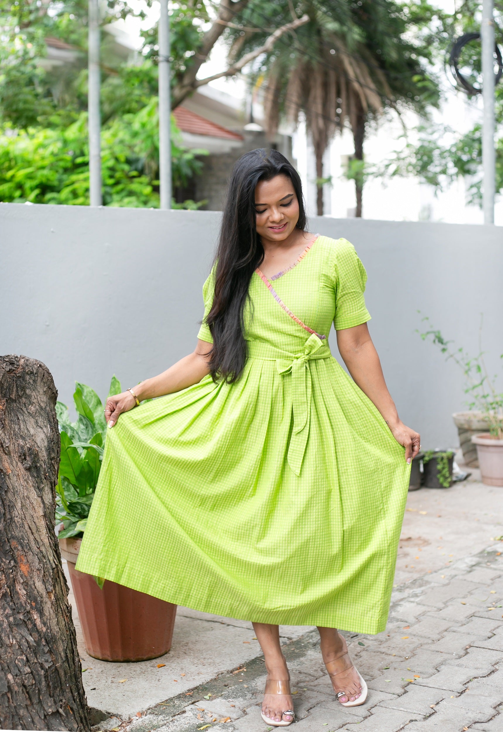 Lime Pop Maternity Feeding Dress