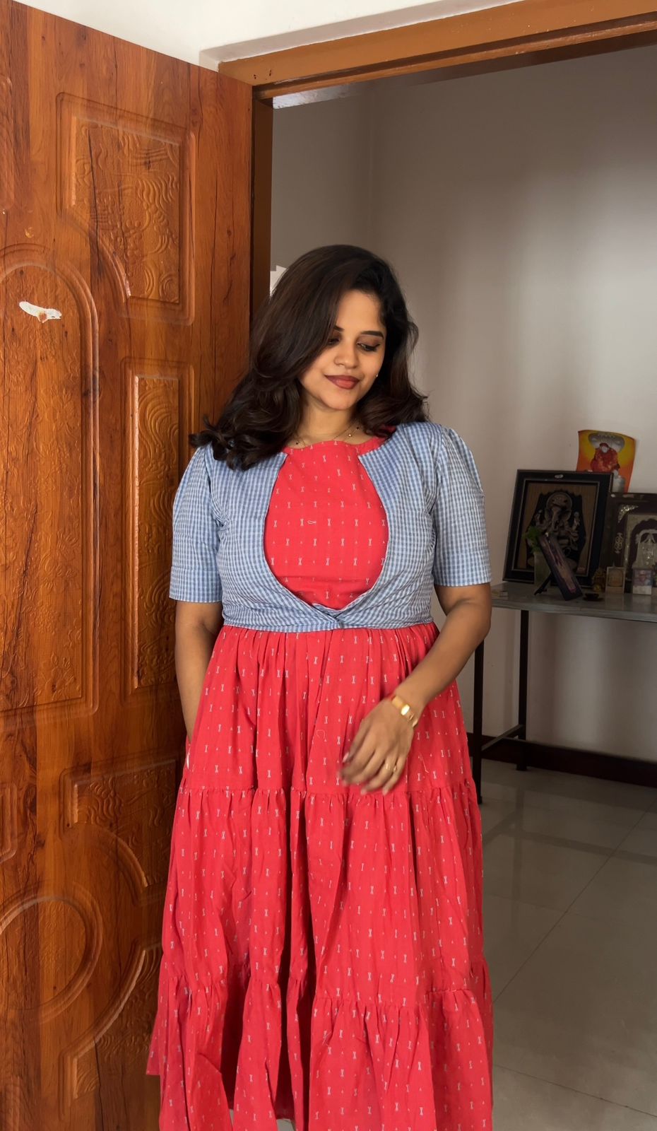 Checks &amp; Charms Maternity Feeding Dress