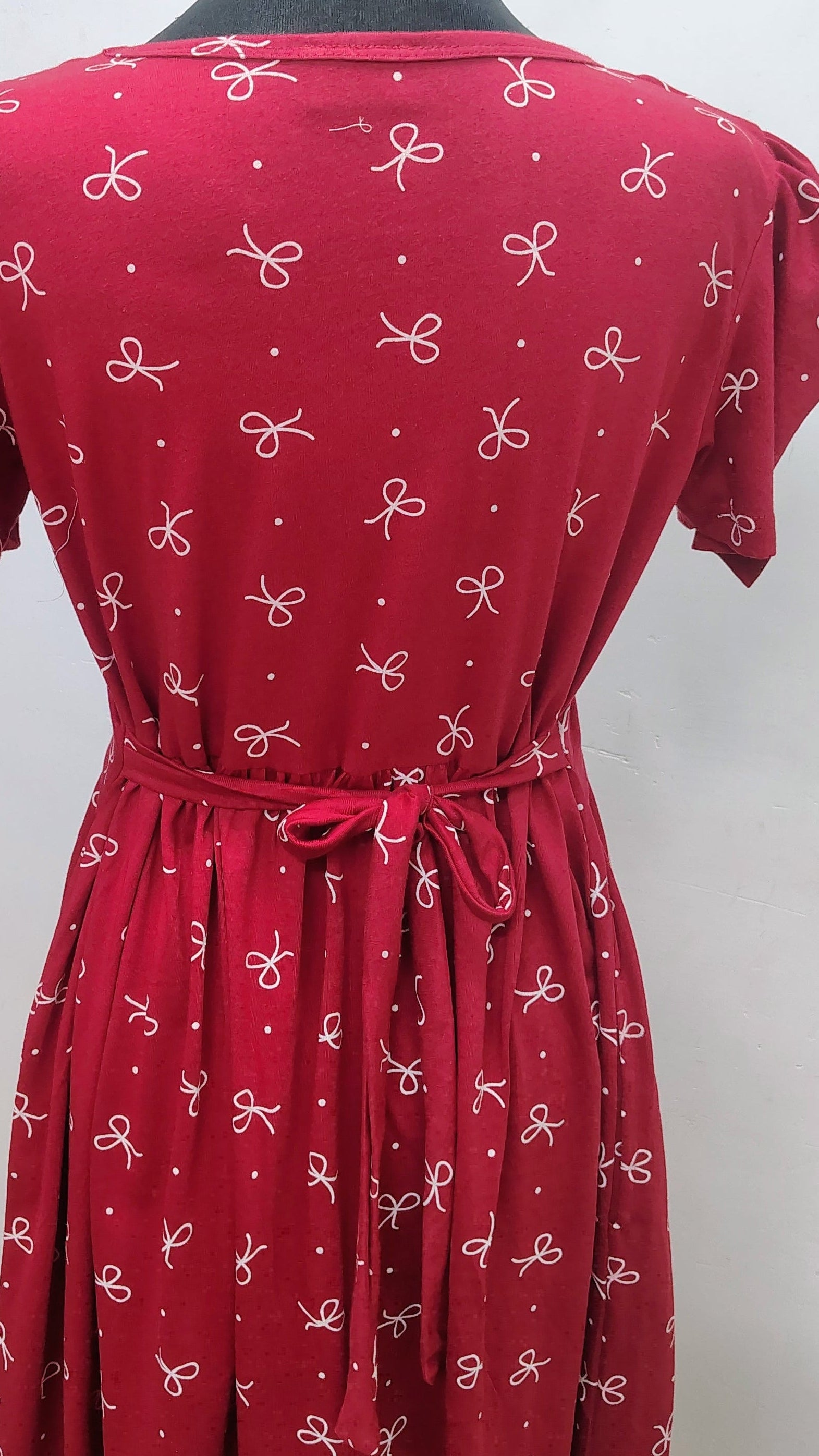 Red Bow Zipless Feeding Frock