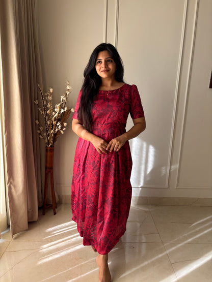 Red Amore Maternity Feeding Dress
