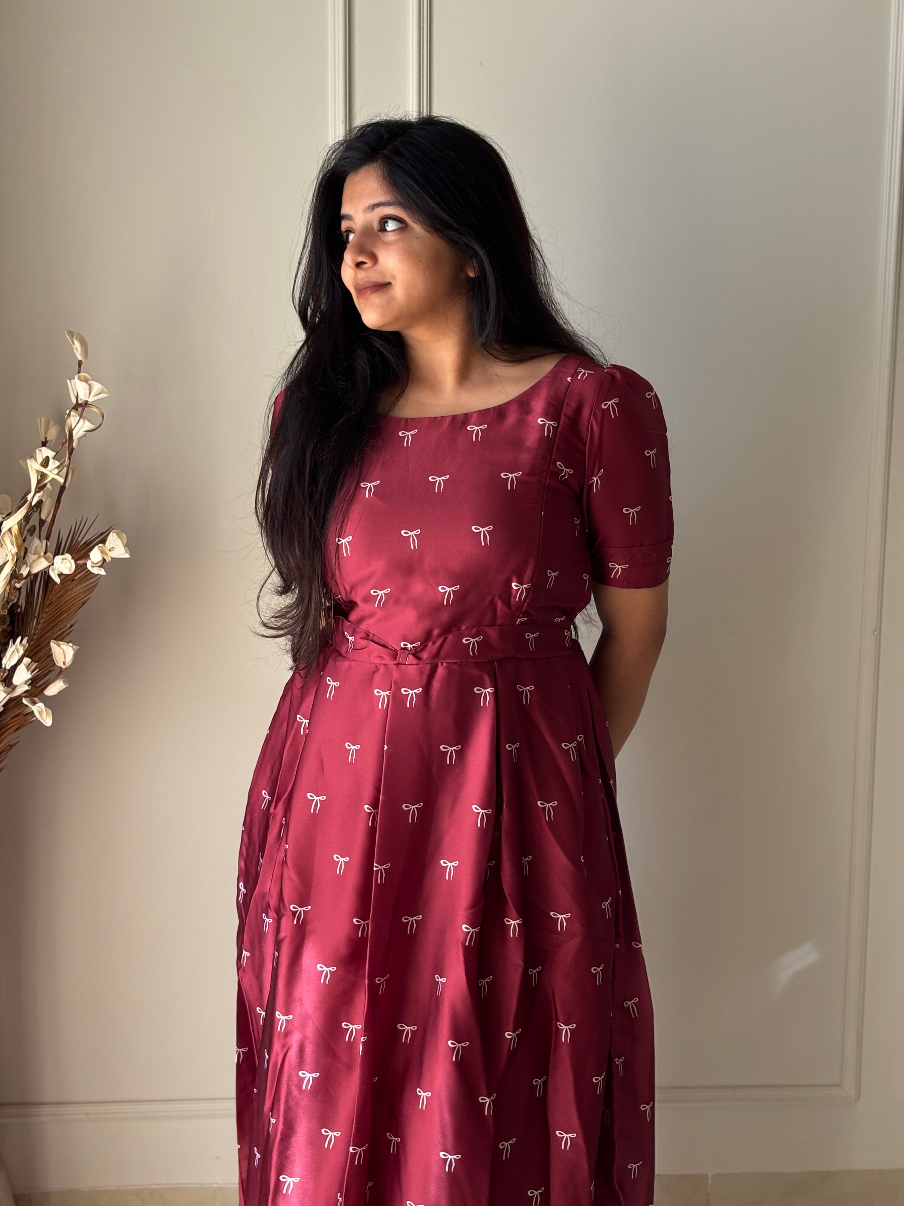 Pretty Bow Maternity Feeding Dress