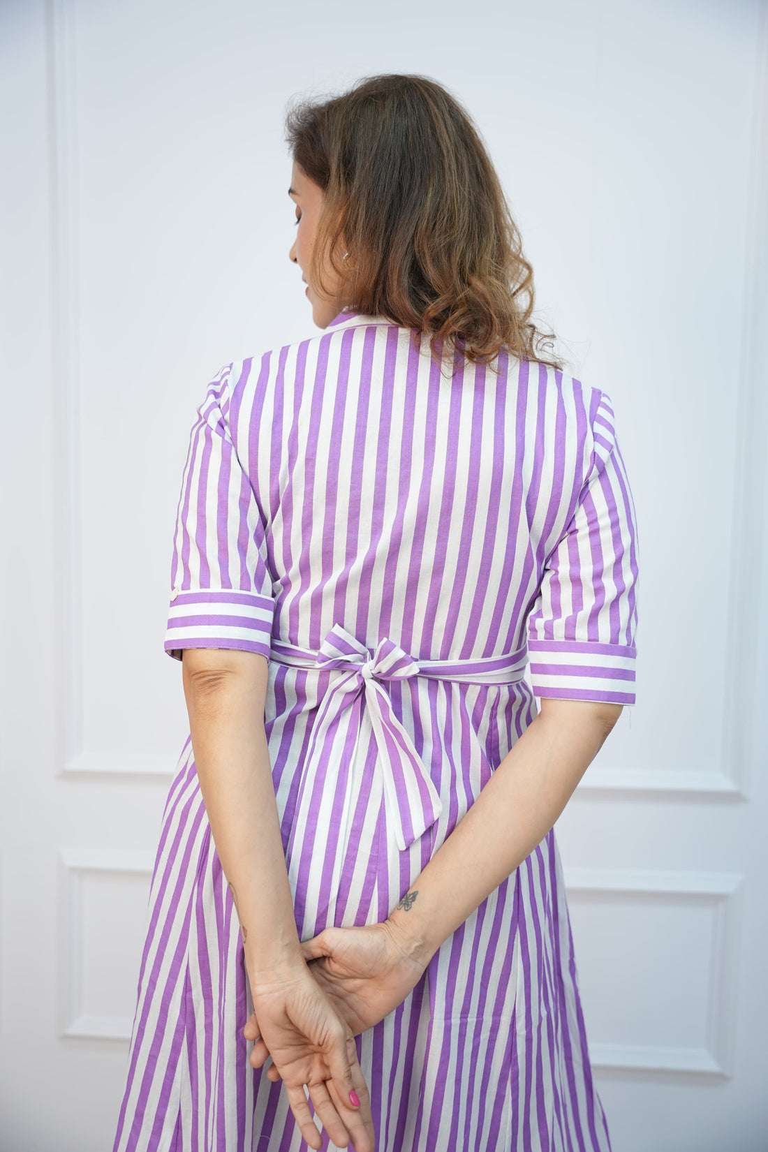 Lavender Wave Maternity Feeding Frock