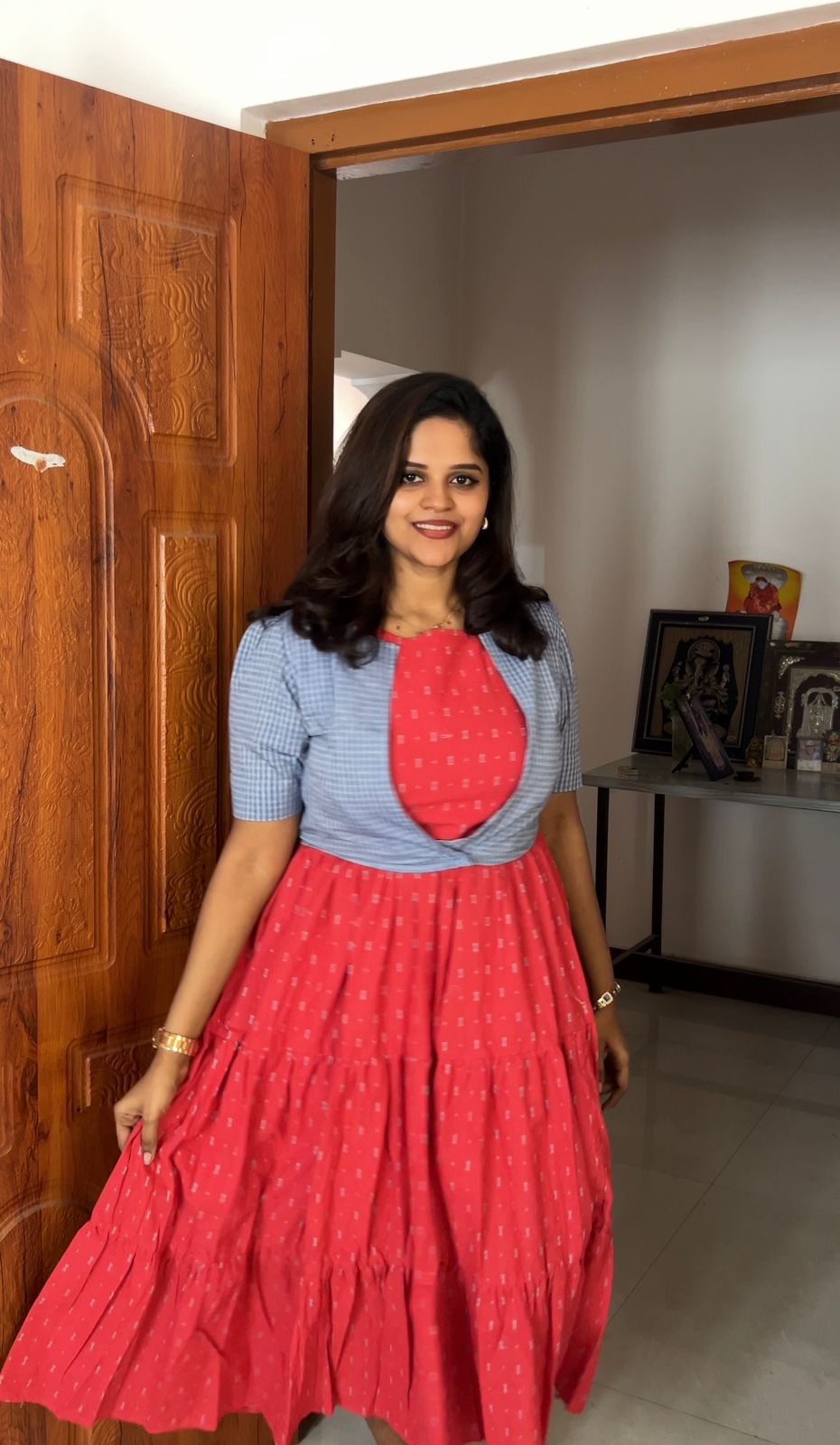 Checks &amp; Charms Maternity Feeding Dress