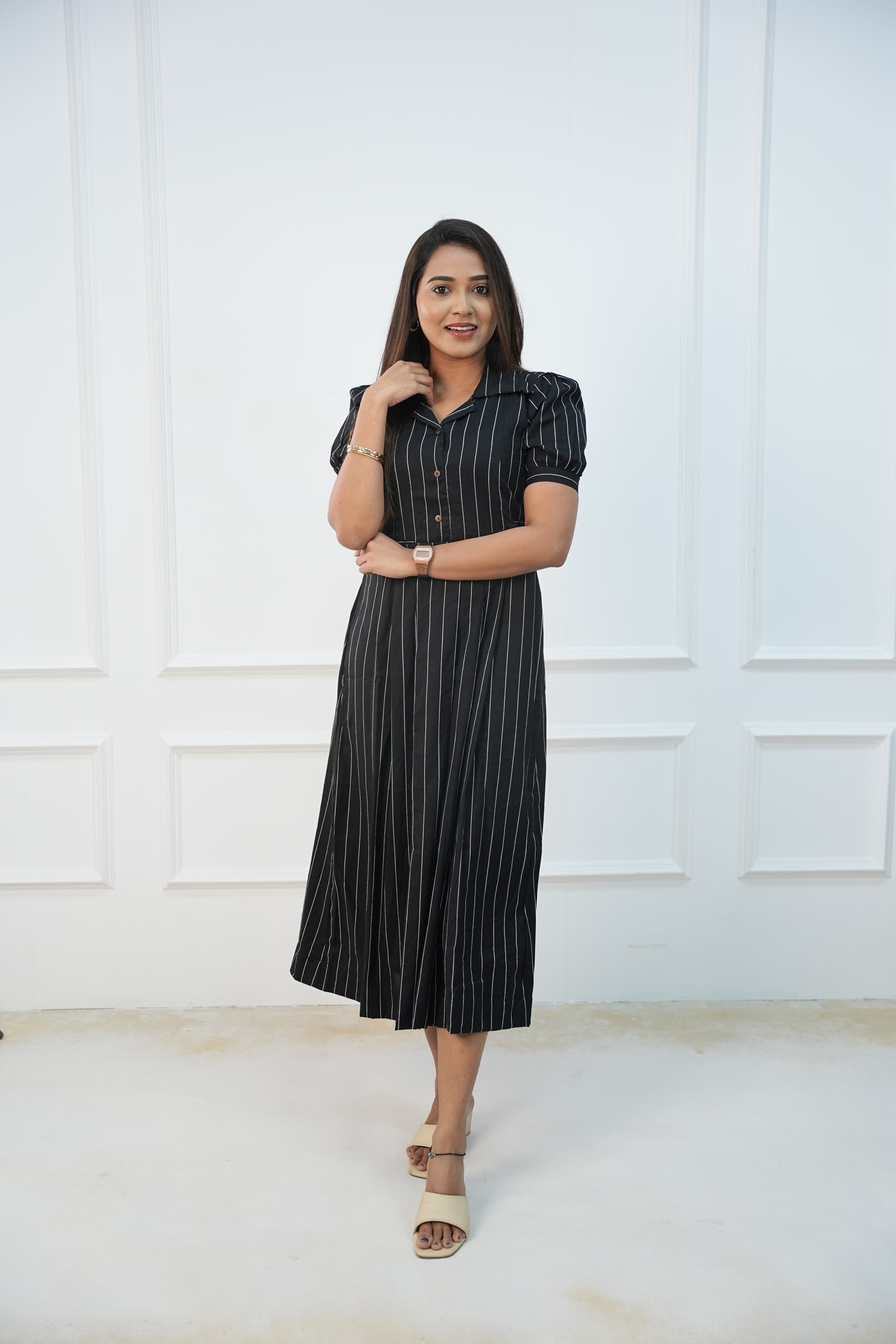 Black Coffee Maternity Feeding Dress