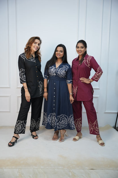 Black Rosette Feeding Co-ord