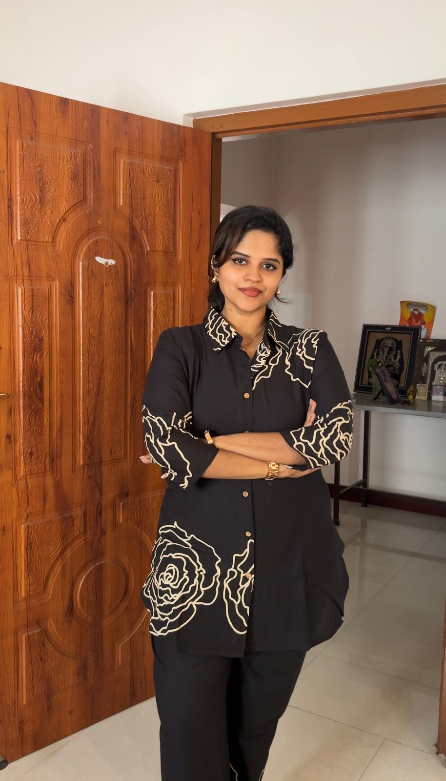 Black Rosette Feeding Co-ord