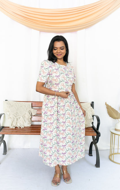 Pastel Bow Zipless Feeding Dress