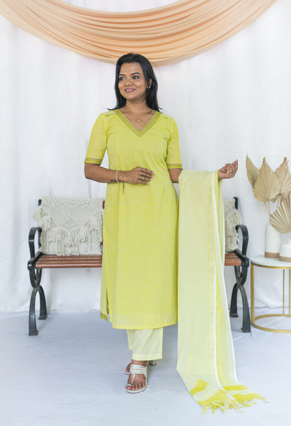 Lemon Ice Maternity Feeding Salwar