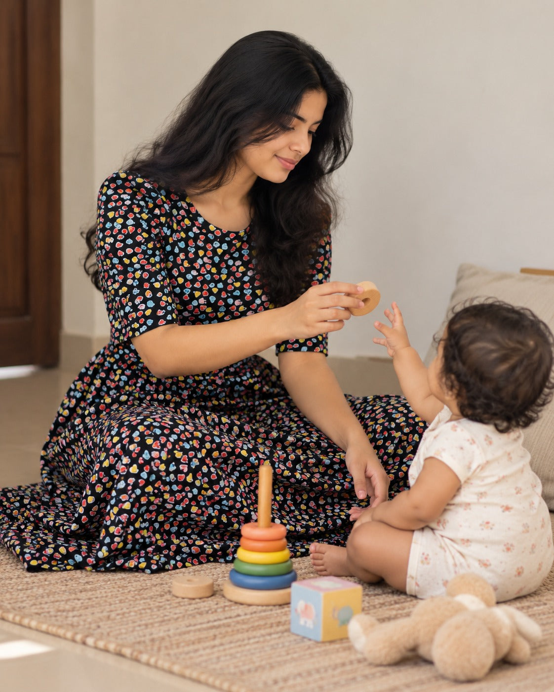Colourfull hearts Zipless Feeding maxi