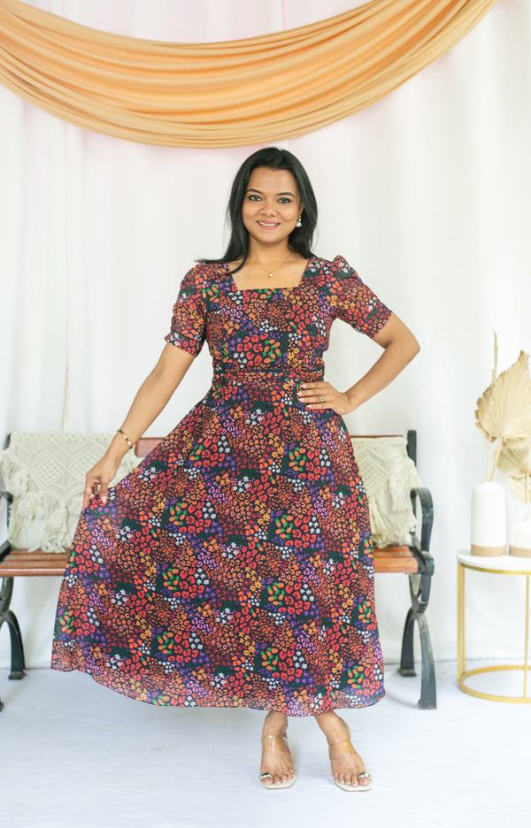 Colourfully Black Feeding dress
