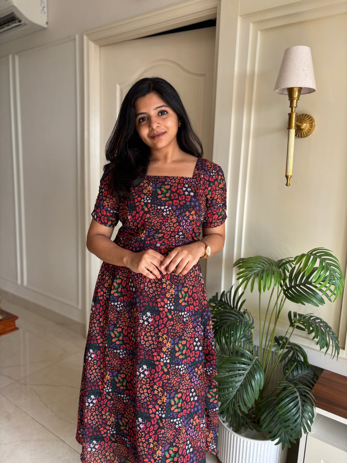 Colourfully Black Feeding dress